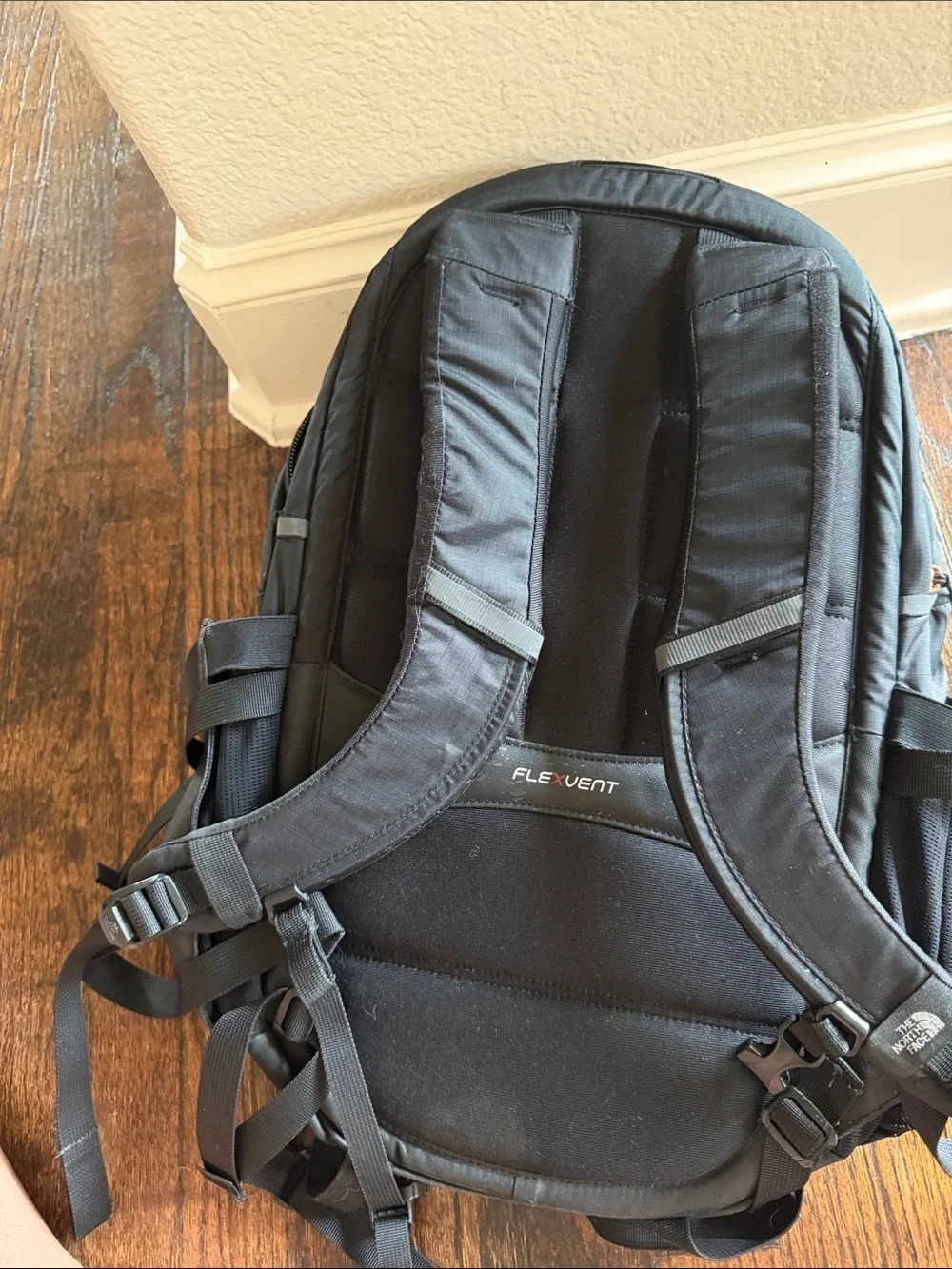 The North Face Black Recon Luxe Backpack with Subtle Rose Gold metallic Accents
